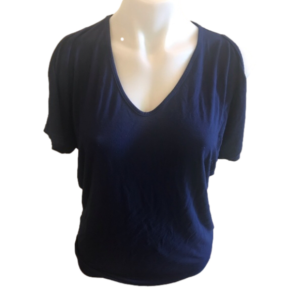 Gilmour Bamboo Rayon Blue Cold Shoulder Top - Picture 1 of 10